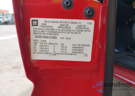 2006 GMC Sierra 1500 Sl from USA, damaged, VIN 2GTEC13V861213253